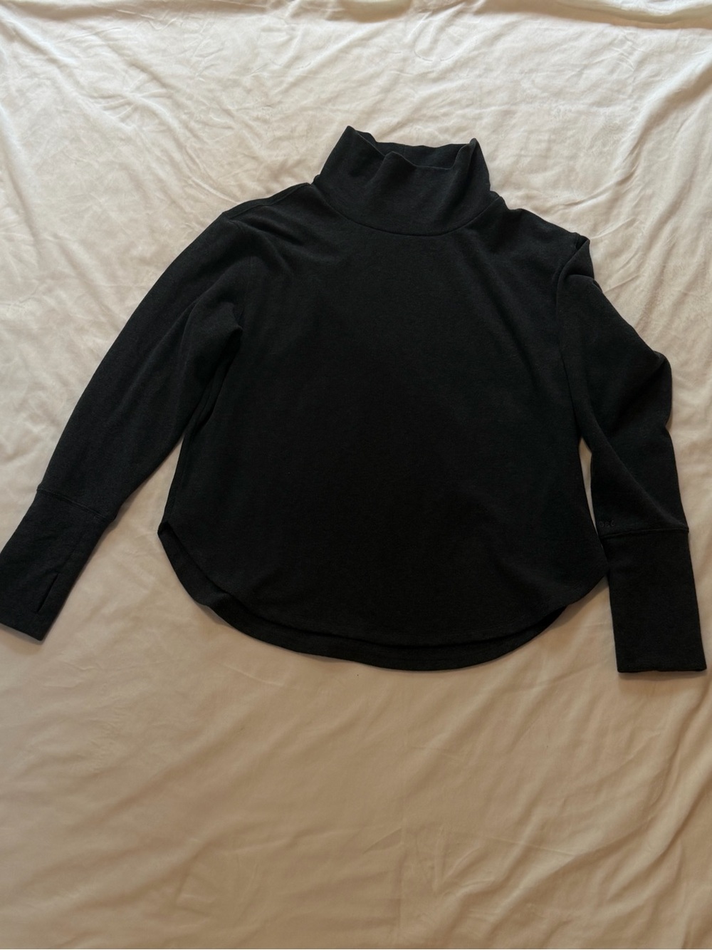 DSG dark charcoal gray Turtleneck Long-Sleeve Top